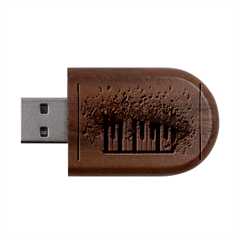 Piano Sounds Wood Oval Usb Flash Drive by RiverRootz