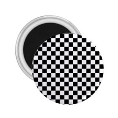 Pattern Checkered Squares Black White Pattern 2 25  Magnets by Sabxi