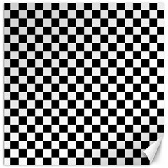 Pattern Checkered Squares Black White Pattern Canvas 16  X 16  by Sabxi