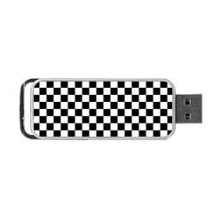 Pattern Checkered Squares Black White Pattern Portable Usb Flash (two Sides) by Sabxi