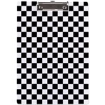 Pattern Checkered Squares Black White Pattern A4 Acrylic Clipboard Front