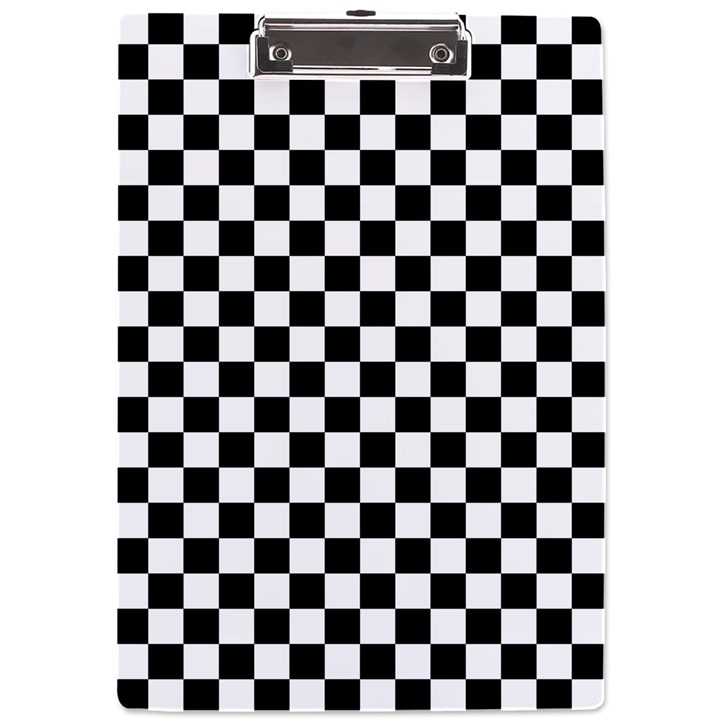 Pattern Checkered Squares Black White Pattern A4 Acrylic Clipboard