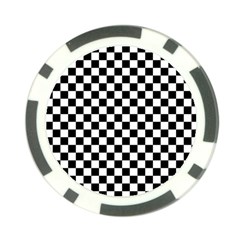 Pattern Checkered Squares Black White Pattern Poker Chip Card Guard (10 Pack) by Sabxi