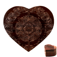 Round Wreath Heart Wood Jewelry Box by Sabxi