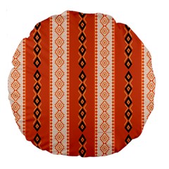 Geometrical Geometric Pattern Large 18  Premium Round Cushions by Sabxi