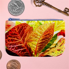 Leaves Plant Pattern Croton Nature Large Coin Purse by Sabxi