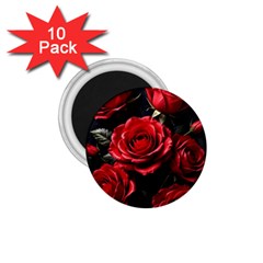 Red Roses 1 75  Magnets (10 Pack)  by Sabxi