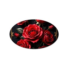 Red Roses Sticker (oval) by Sabxi