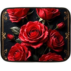 Red Roses Two Sides Fleece Blanket (mini) by Sabxi