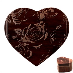 Red Roses Heart Wood Jewelry Box by Sabxi