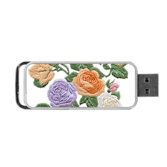 Embroidery Roses Floral Design Portable Usb Flash (one Side) by Sabxi