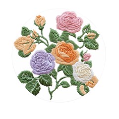 Embroidery Roses Floral Design Mini Round Pill Box (pack Of 3) by Sabxi