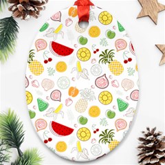 Pattern Seamless Texture Fruit Ornament (oval) by Sabxi