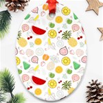 Pattern Seamless Texture Fruit Oval Ornament (Two Sides) Back