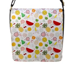 Pattern Seamless Texture Fruit Flap Closure Messenger Bag (l) by Sabxi