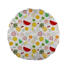 Pattern Seamless Texture Fruit Standard 15  Premium Flano Round Cushions by Sabxi