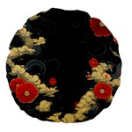 Korean Art Flowers Asian Pattern Large 18  Premium Flano Round Cushions Front