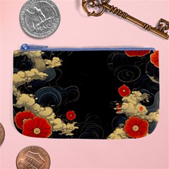 Korean Art Flowers Asian Pattern Large Coin Purse by Sabxi