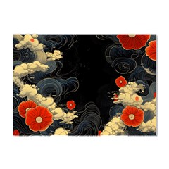 Korean Art Flowers Asian Pattern Crystal Sticker (a4) by Sabxi