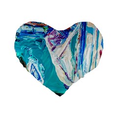 Seascape Standard 16  Premium Flano Heart Shape Cushions by bestdesignintheworld