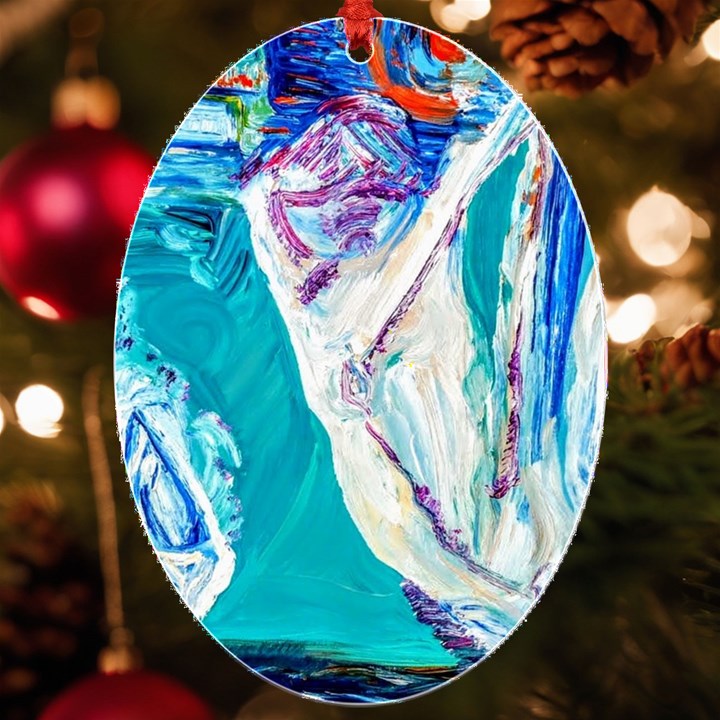 seascape UV Print Acrylic Ornament Oval