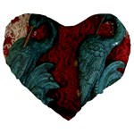 birds Large 19  Premium Flano Heart Shape Cushions Front