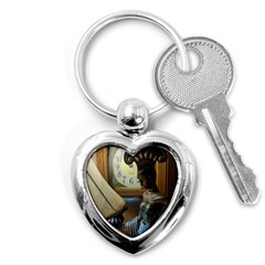 Clock And Lady Key Chain (heart) by bestdesignintheworld