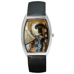 Clock And Lady Barrel Style Metal Watch by bestdesignintheworld