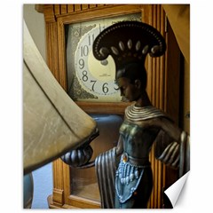 Clock And Lady Canvas 11  X 14  by bestdesignintheworld