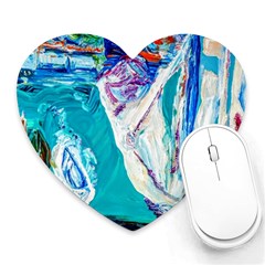 Sailing Boat Heart Mousepad by bestdesignintheworld