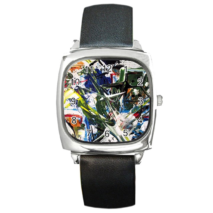 Snow In A City-1-1 Square Metal Watch