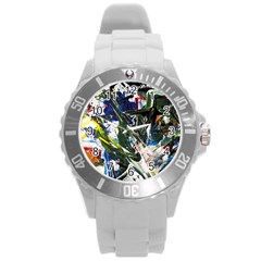 Snow In A City-1-1 Round Plastic Sport Watch (l) by bestdesignintheworld