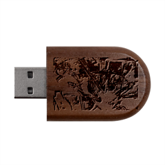 Snow In A City-1-1 Wood Oval Usb Flash Drive by bestdesignintheworld