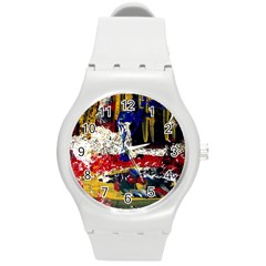 Abstract-1 Round Plastic Sport Watch (m) by bestdesignintheworld