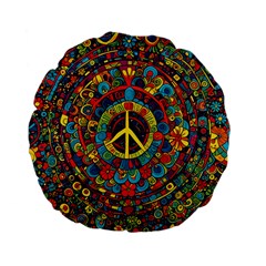 Peace Abstract Pattern Creative Drawing Standard 15  Premium Flano Round Cushions by Posterlux