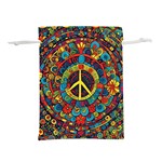 Peace Abstract Pattern Creative Drawing Lightweight Drawstring Pouch (S) Front