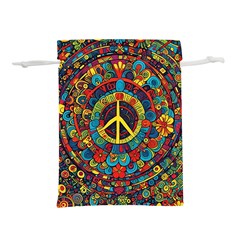 Peace Abstract Pattern Creative Drawing Lightweight Drawstring Pouch (l) by Posterlux