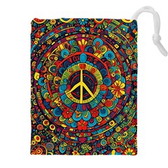 Peace Abstract Pattern Creative Drawing Drawstring Pouch (5xl) by Posterlux