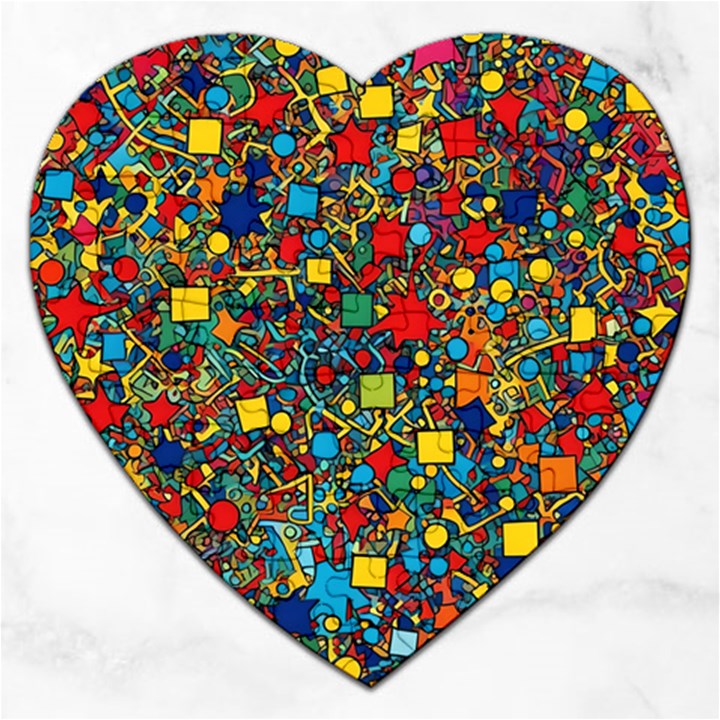 Shapes Pattern Jigsaw Puzzle (Heart)