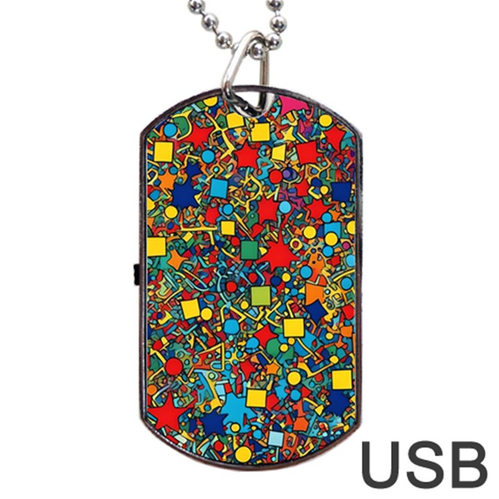 Shapes Pattern Dog Tag USB Flash (Two Sides)