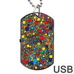 Shapes Pattern Dog Tag USB Flash (Two Sides) Back