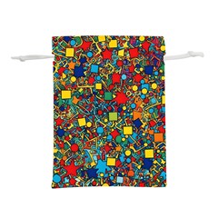 Shapes Pattern Lightweight Drawstring Pouch (l) by Posterlux