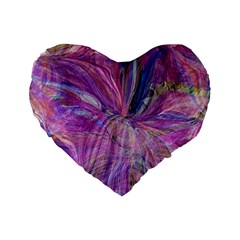 Pink On Magenta Standard 16  Premium Flano Heart Shape Cushions by kaleidomarblingart