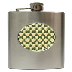 Retro 1880s Flowers Pattern 15 Hip Flask (6 Oz) by violetheavensky