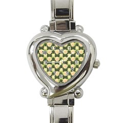 Retro 1880s Flowers Pattern 15 Heart Italian Charm Watch by violetheavensky