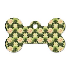 Retro 1880s Flowers Pattern 15 Dog Tag Bone (one Side) by violetheavensky