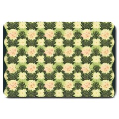 Retro 1880s Flowers Pattern 15 Large Doormat by violetheavensky