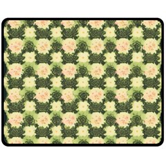 Retro 1880s Flowers Pattern 15 Two Sides Fleece Blanket (medium) by violetheavensky