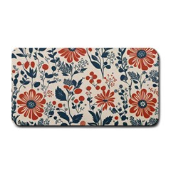 Retro Scandinavian Nordic Flowers Pattern Medium Bar Mat by violetheavensky