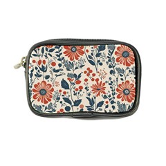 Retro Scandinavian Nordic Flowers Pattern Coin Purse by violetheavensky